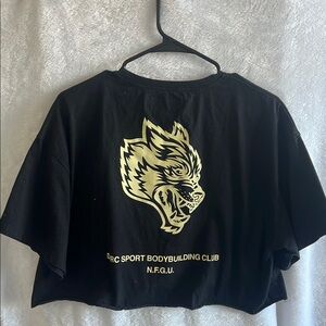 Darc Sport Black and Gold Crop Top with Fierce Graphic